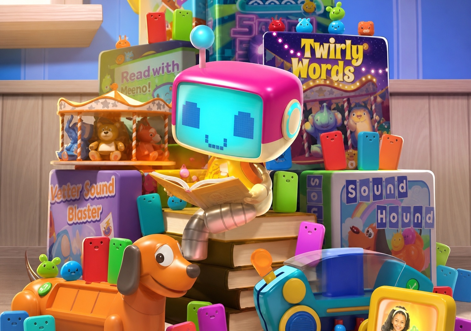 My Reading Academy robot and learning characters
